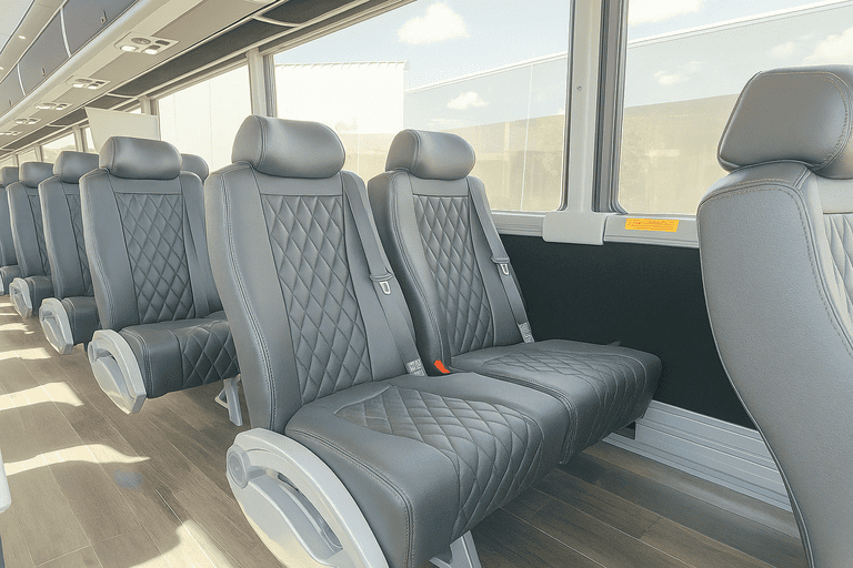 interior of Coach Bus Newark charter bus