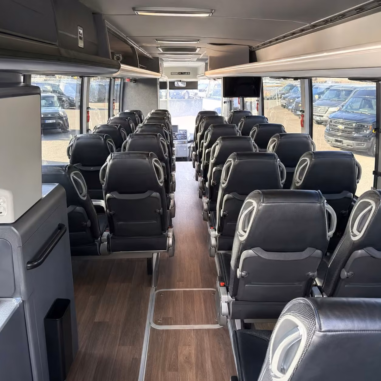 56 passenger charter bus inside