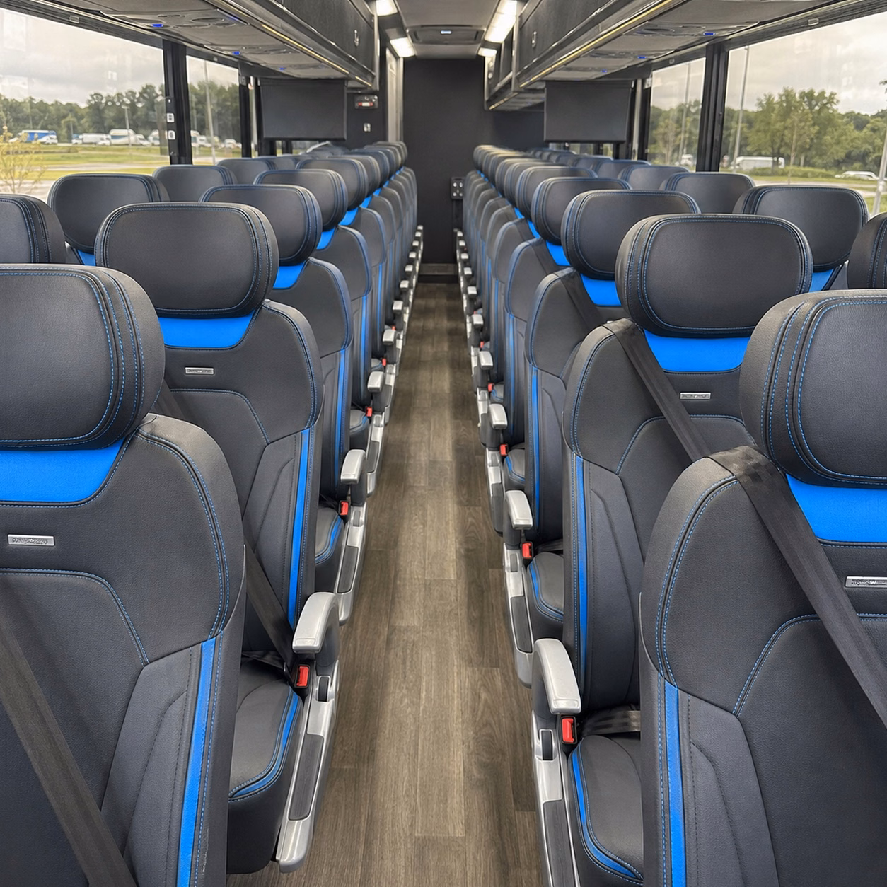 56 passenger charter bus interior